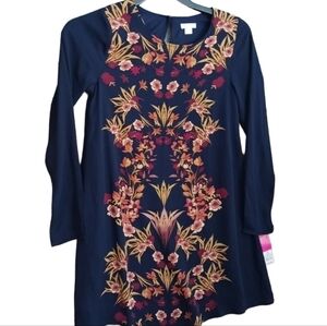 Xhilaration Floral and Navy Midi